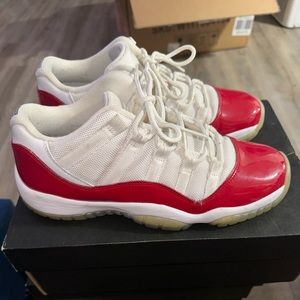 Jordan 11 Retro Low GS “Win Like ‘82”- White/ Varsity Red- Black